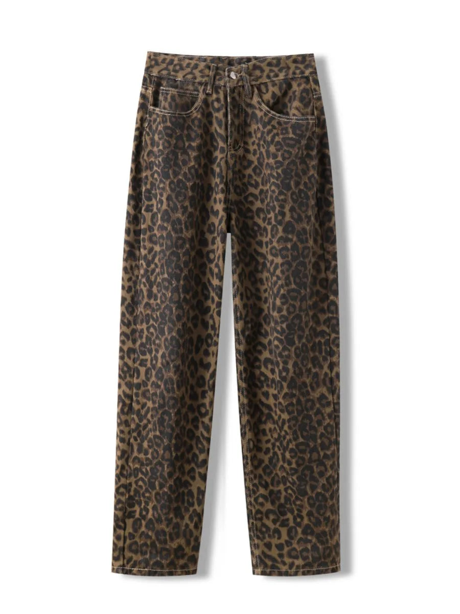 Leopard Print Jeans High Waisted