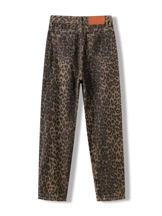 Leopard Print Jeans High Waisted